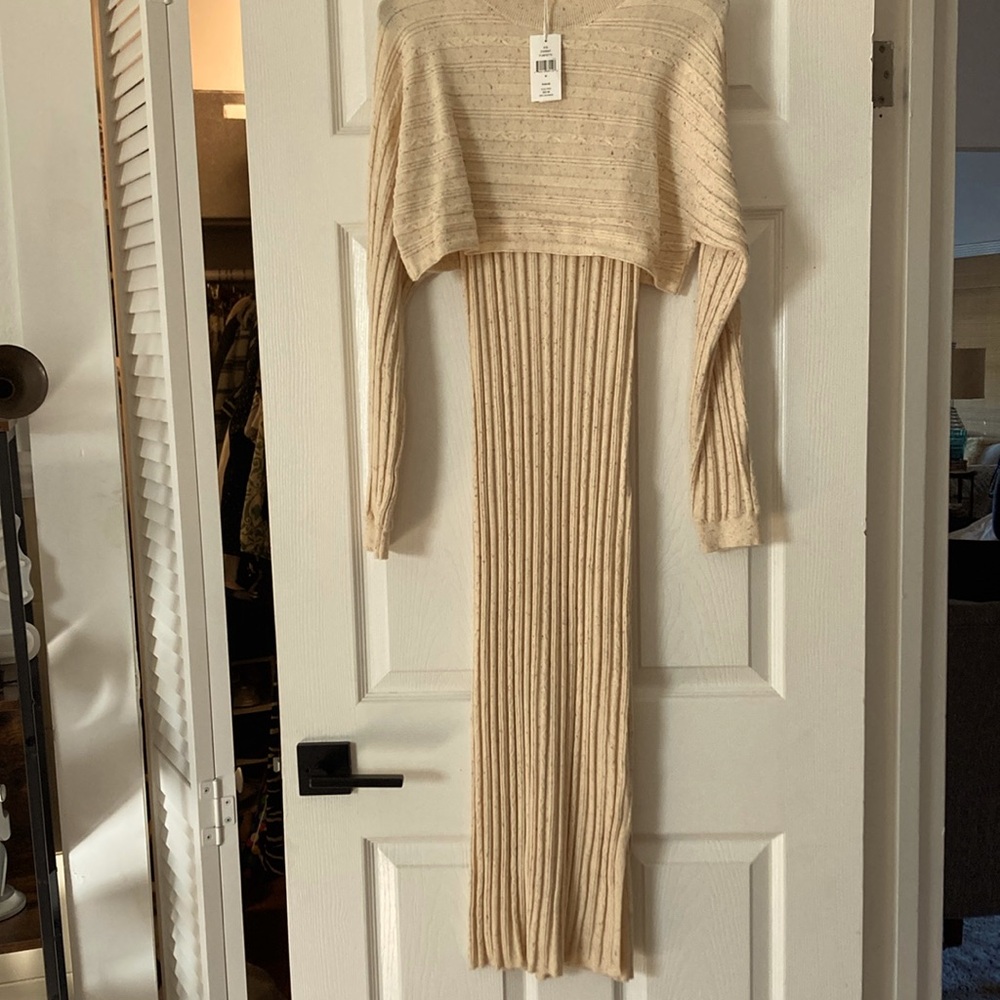 Brand new sweater bodycon dress with built in top sweater!